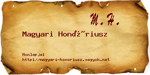 Magyari Honóriusz névjegykártya